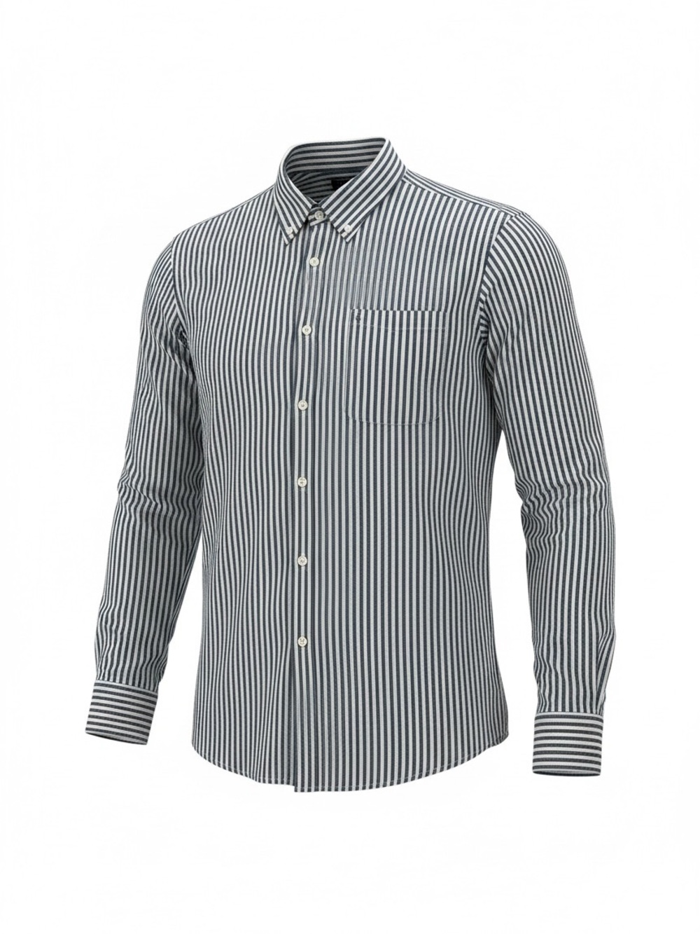 Mr. Blue Men's Striped Button-Down Shirt - Blue & White